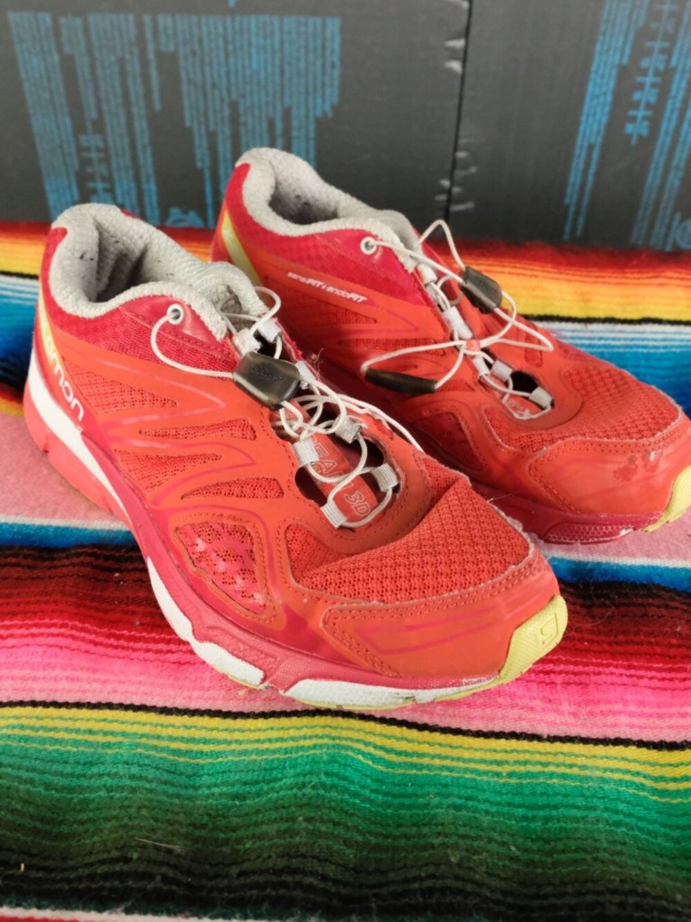 Salomon X Scream 3D Trail Runners Womens 8 Red Quicklace Sensifit Endofit Contra
